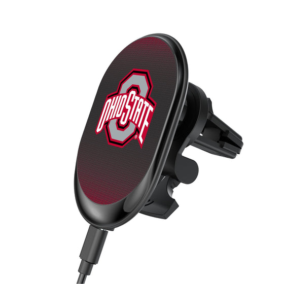 Ohio State Buckeyes Linen Wireless Mag Car Charger-0