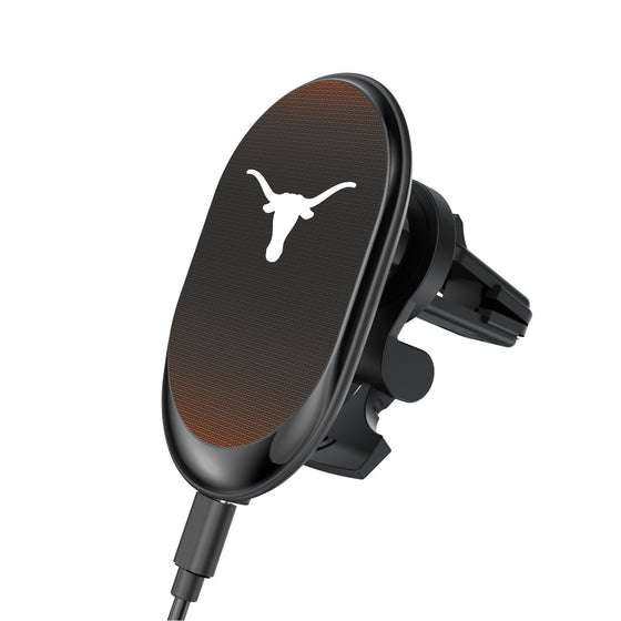 Texas Longhorns Linen Wireless Mag Car Charger-0