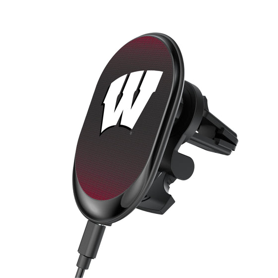 Wisconsin Badgers Linen Wireless Mag Car Charger-0