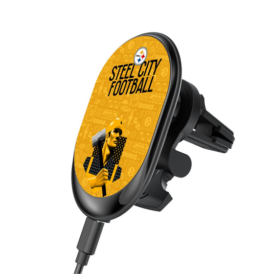 Pittsburgh Steelers 2024 Illustrated Limited Edition Wireless Car Charger-0