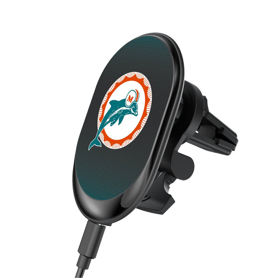 Miami Dolphins 1966-1973 Historic Collection Linen Wireless Mag Car Charger-0