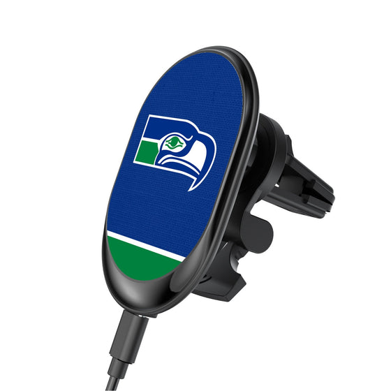 Seattle Seahawks Historic Collection Endzone Solid Wireless Mag Car Charger-0