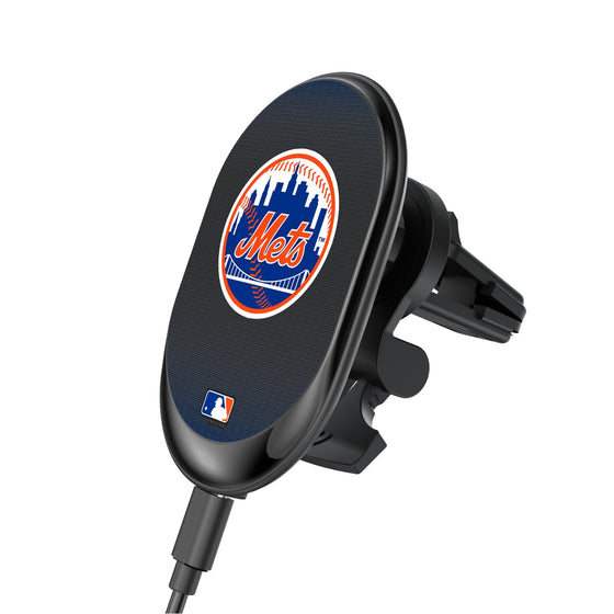 New York Mets Linen Wireless Mag Car Charger-0