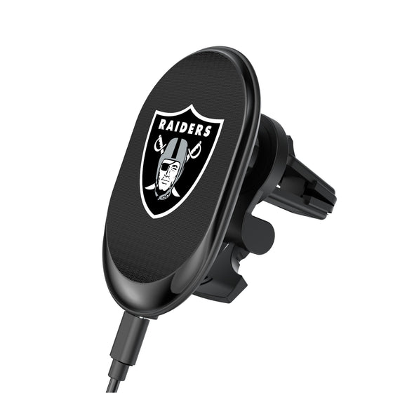 Las Vegas Raiders Linen Wireless Mag Car Charger-0