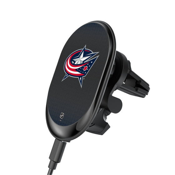 Columbus Blue Jackets Linen Wireless Mag Car Charger-0