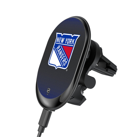 New York Rangers Linen Wireless Mag Car Charger-0