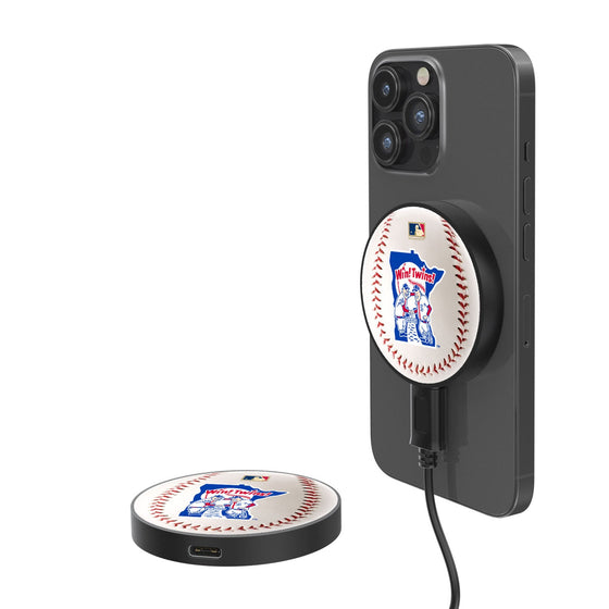 Minnesota Twins 1976-1986 - Cooperstown Collection Baseball 15-Watt Wireless Magnetic Charger-0