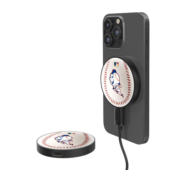 New York Mets 2014 - Cooperstown Collection Baseball 15-Watt Wireless Magnetic Charger-0