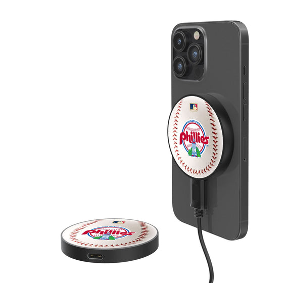 Philadelphia Phillies 1984-1991 - Cooperstown Collection Baseball 15-Watt Wireless Magnetic Charger-0