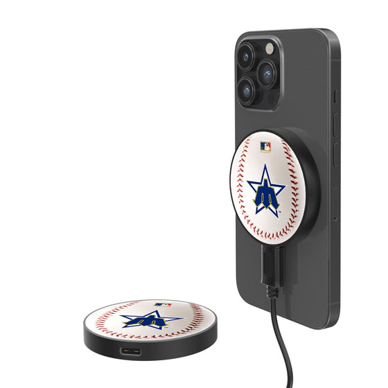 Seattle Mariners 1981-1986 - Cooperstown Collection Baseball 15-Watt Wireless Magnetic Charger-0