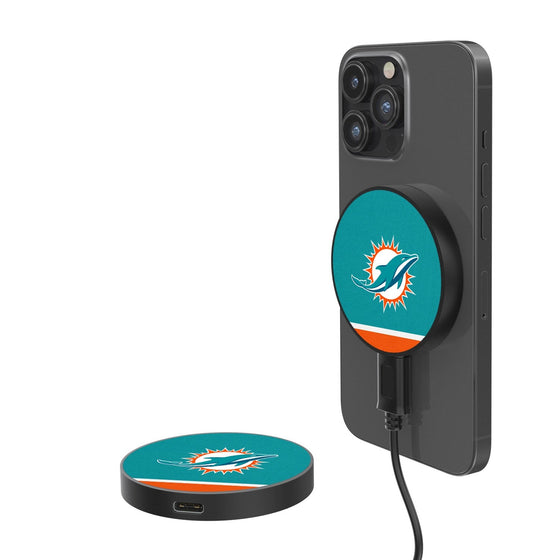 Miami Dolphins Stripe 15-Watt Wireless Magnetic Charger-0