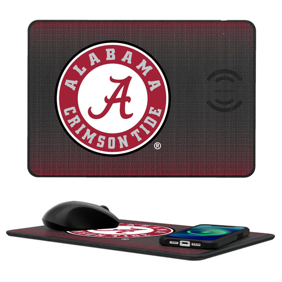 Alabama Crimson Tide Linen 15-Watt Wireless Charger and Mouse Pad-0