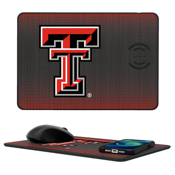 Texas Tech Red Raiders Linen 15-Watt Wireless Charger and Mouse Pad-0