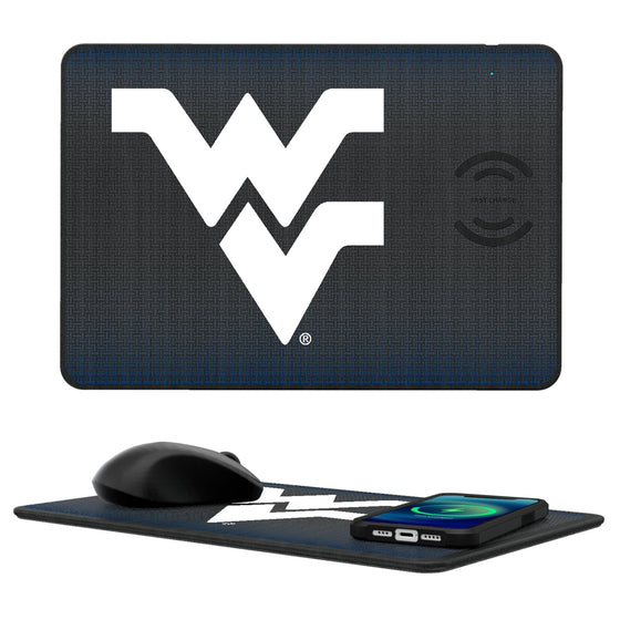 West Virginia Mountaineers Linen 15-Watt Wireless Charger and Mouse Pad-0