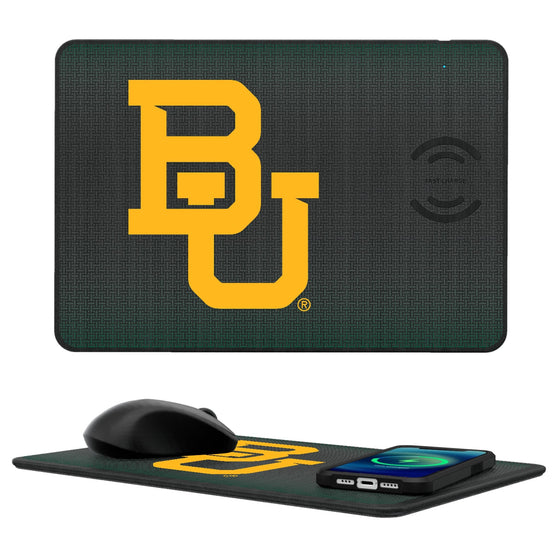 Baylor Bears Linen 15-Watt Wireless Charger and Mouse Pad-0