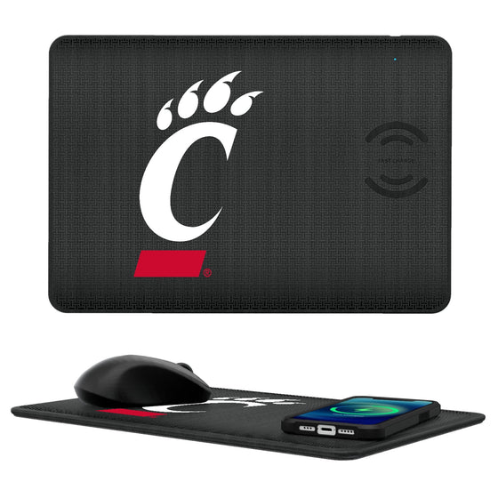 Cincinnati Bearcats Linen 15-Watt Wireless Charger and Mouse Pad-0