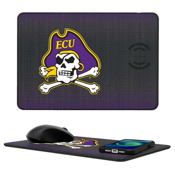 East Carolina Pirates Linen 15-Watt Wireless Charger and Mouse Pad-0