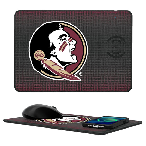 Florida State Seminoles Linen 15-Watt Wireless Charger and Mouse Pad-0