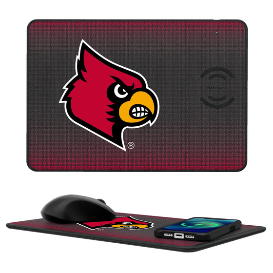 Louisville Cardinals Linen 15-Watt Wireless Charger and Mouse Pad-0