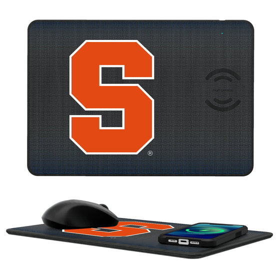 Syracuse Orange Linen 15-Watt Wireless Charger and Mouse Pad-0