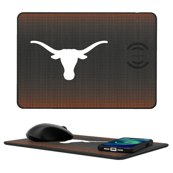 Texas Longhorns Linen 15-Watt Wireless Charger and Mouse Pad-0