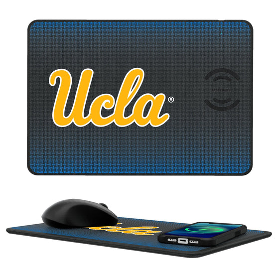 UCLA Bruins Linen 15-Watt Wireless Charger and Mouse Pad-0