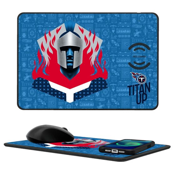 Tennessee Titans 2024 Illustrated Limited Edition 15-Watt Wireless Charger and Mouse Pad-0