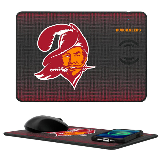 Tampa Bay Buccaneers Historic Collection Linen 15-Watt Wireless Charger and Mouse Pad-0