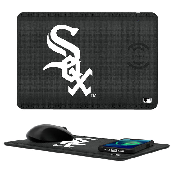 Chicago White Sox Linen 15-Watt Wireless Charger and Mouse Pad-0