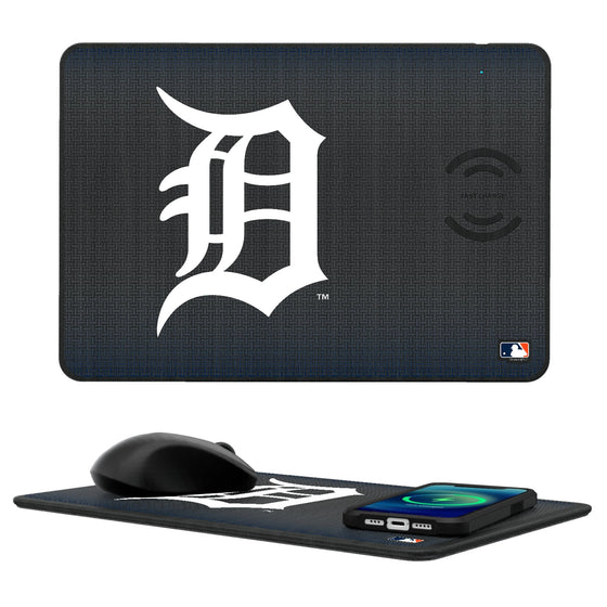 Detroit Tigers Linen 15-Watt Wireless Charger and Mouse Pad-0