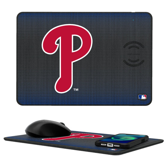 Philadelphia Phillies Linen 15-Watt Wireless Charger and Mouse Pad-0