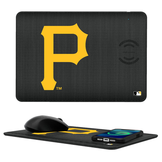 Pittsburgh Pirates Linen 15-Watt Wireless Charger and Mouse Pad-0