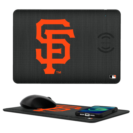 San Francisco Giants Linen 15-Watt Wireless Charger and Mouse Pad-0