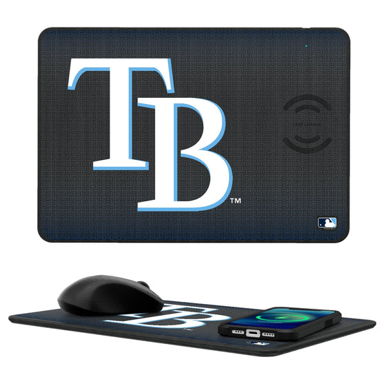 Tampa Bay Rays Linen 15-Watt Wireless Charger and Mouse Pad-0