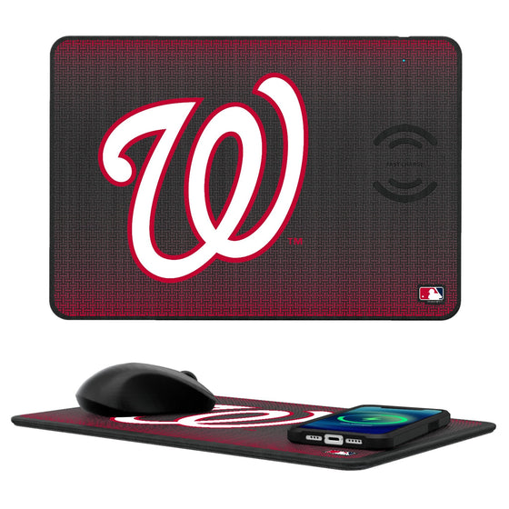 Washington Nationals Linen 15-Watt Wireless Charger and Mouse Pad-0