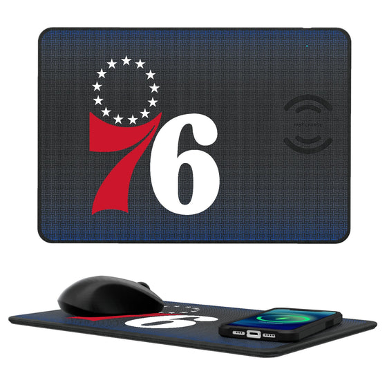 Philadelphia 76ers Linen 15-Watt Wireless Charger and Mouse Pad-0