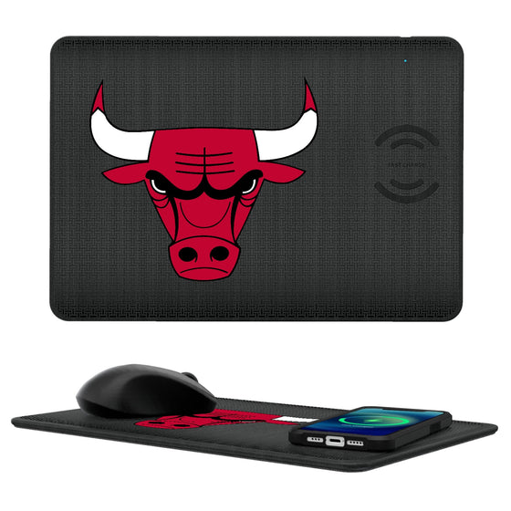 Chicago Bulls Linen 15-Watt Wireless Charger and Mouse Pad-0