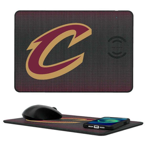 Cleveland Cavaliers Linen 15-Watt Wireless Charger and Mouse Pad-0