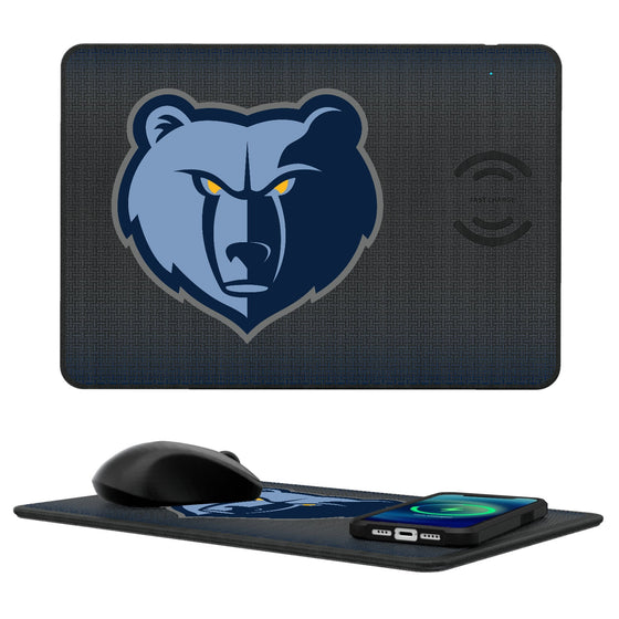 Memphis Grizzlies Linen 15-Watt Wireless Charger and Mouse Pad-0