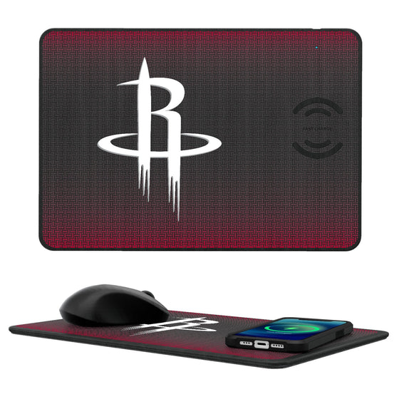 Houston Rockets Linen 15-Watt Wireless Charger and Mouse Pad-0