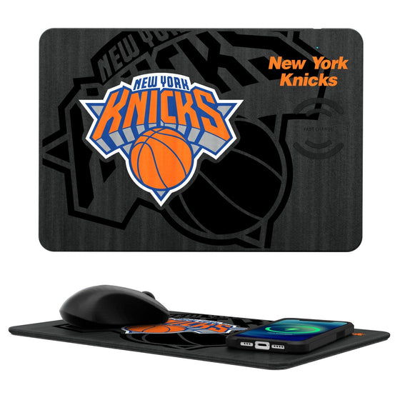 New York Knicks Tilt 15-Watt Wireless Charger and Mouse Pad-0