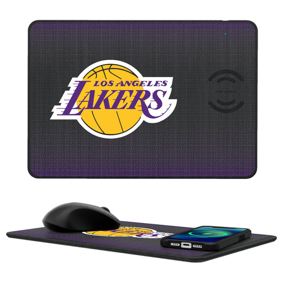 Los Angeles Lakers Linen 15-Watt Wireless Charger and Mouse Pad-0