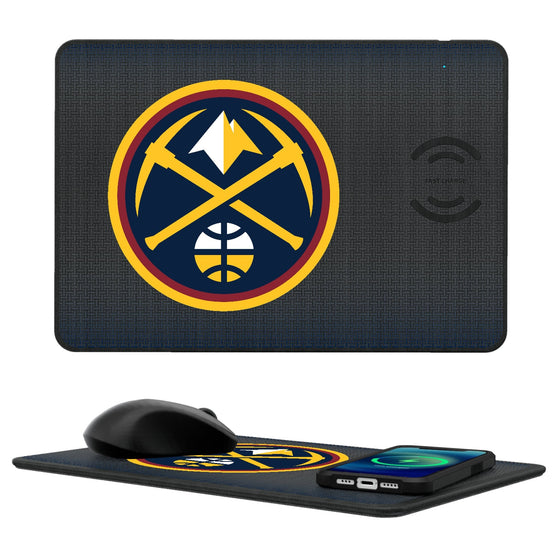 Denver Nuggets Linen 15-Watt Wireless Charger and Mouse Pad-0