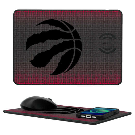 Toronto Raptors Linen 15-Watt Wireless Charger and Mouse Pad-0