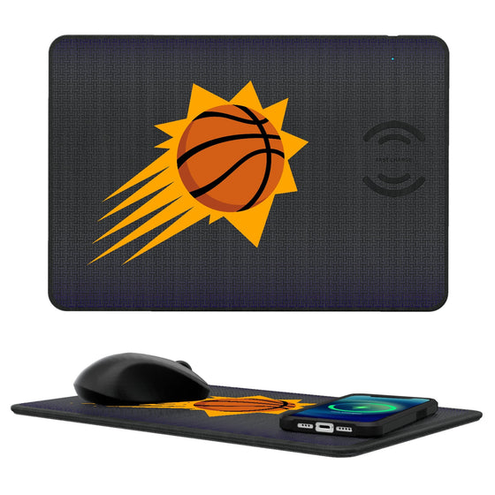 Phoenix Suns Linen 15-Watt Wireless Charger and Mouse Pad-0