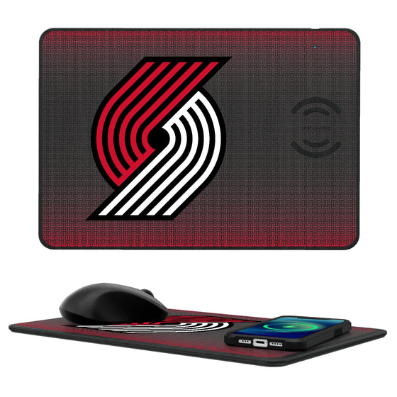 Portland Trail Blazers Linen 15-Watt Wireless Charger and Mouse Pad-0