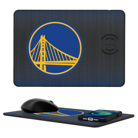 Golden State Warriors Linen 15-Watt Wireless Charger and Mouse Pad-0