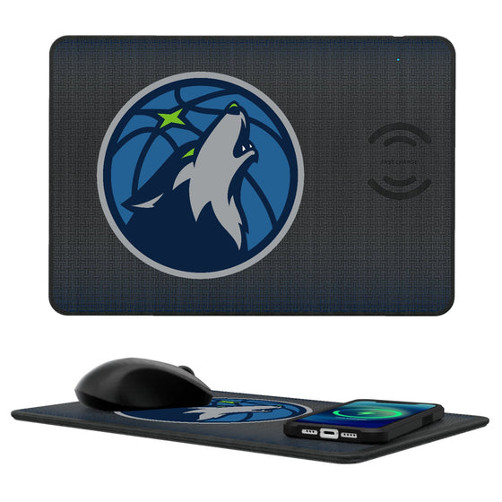 Minnesota Timberwolves Linen 15-Watt Wireless Charger and Mouse Pad-0