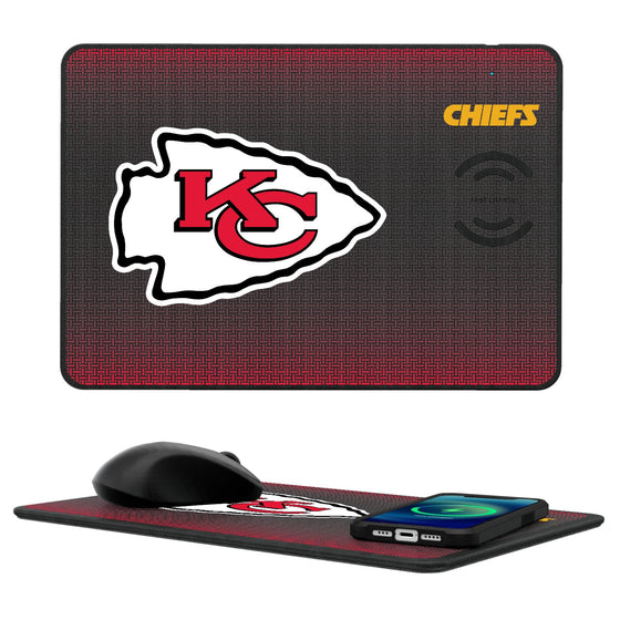 Kansas City Chiefs Linen 15-Watt Wireless Charger and Mouse Pad-0