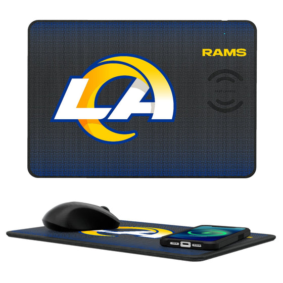 Los Angeles Rams Linen 15-Watt Wireless Charger and Mouse Pad-0